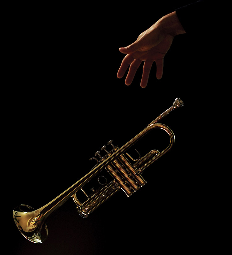 Trumpet and hand